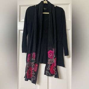 Sweater tunic with detachable scarf